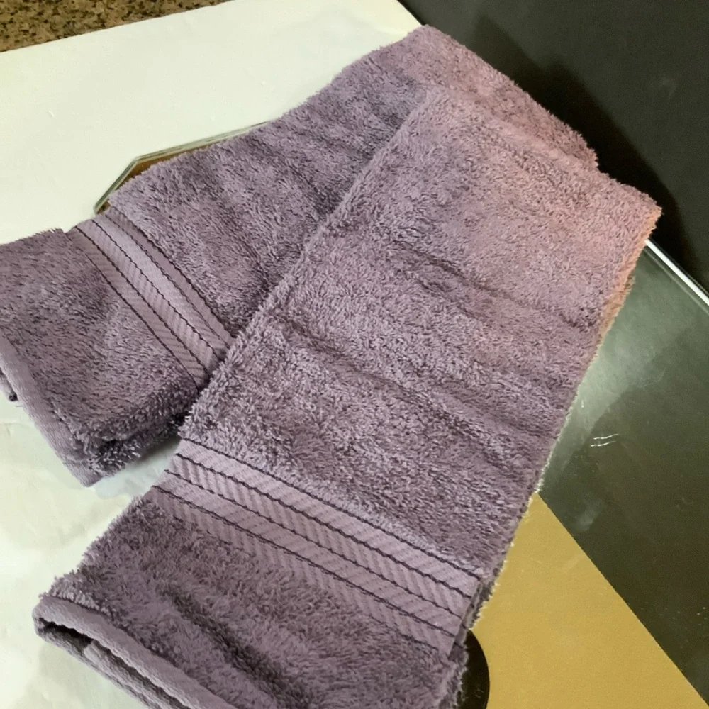 Chris Madden Home Hand Towels Purple Moon Set of 2 Egyptian Cotton Set of 2